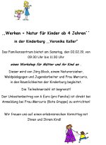 Plakat für den nächsten Workshop